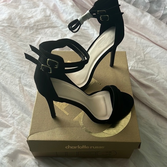 Charlotte Russe Black Suede Heels - Picture 1 of 7